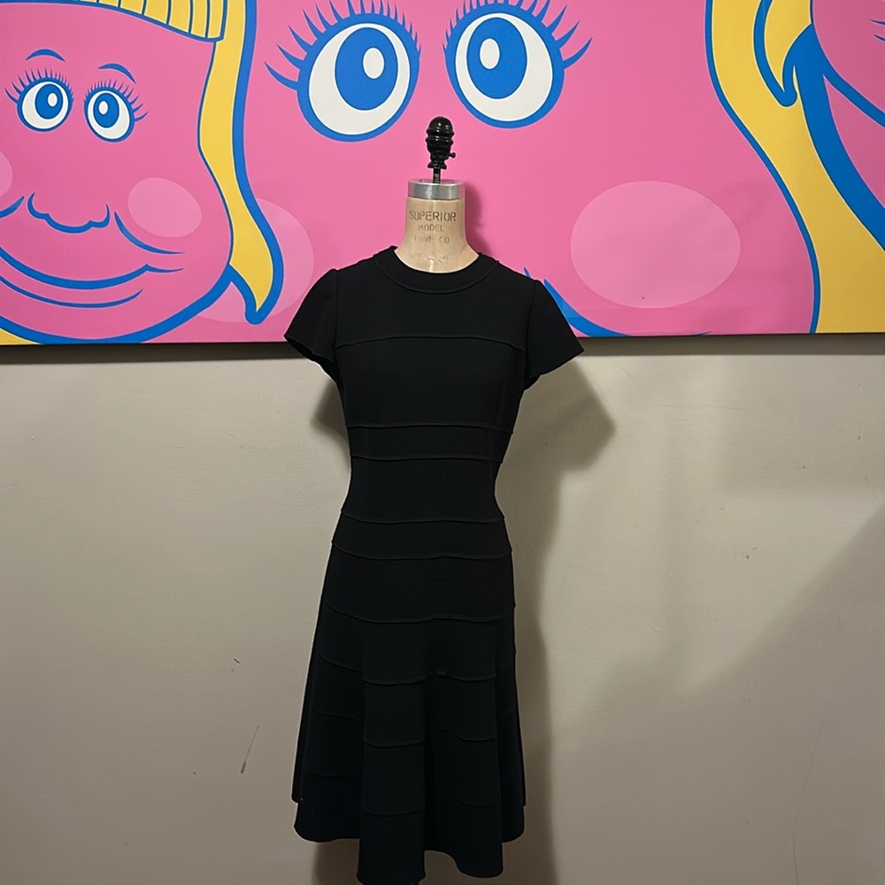 Amelia Toro Black Wool Crepe Dress